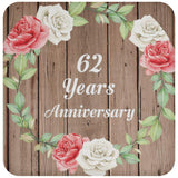 62nd Anniversary 62 Years Anniversary - Drink Coaster B
