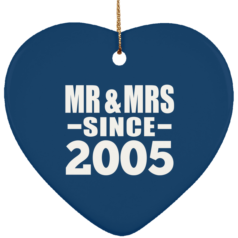 19th Anniversary Mr & Mrs Since 2005 - Heart Ornament