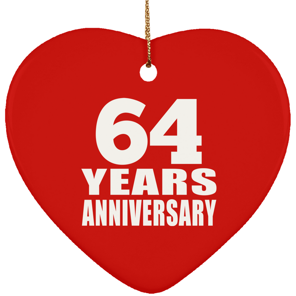 64th Anniversary 64 Years - Heart Ornament