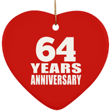 64th Anniversary 64 Years - Heart Ornament