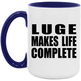 Luge Makes Life Complete - 15oz Accent Mug Purple