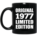 47th Birthday Original 1977 Limited Edition - 11oz Coffee Mug Black