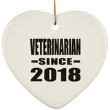 Veterinarian Since 2018 - Heart Ornament