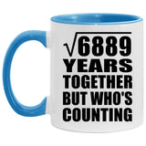 83rd Anniversary Square Root of 6889 Years Who's Counting - 11oz Accent Mug Blue