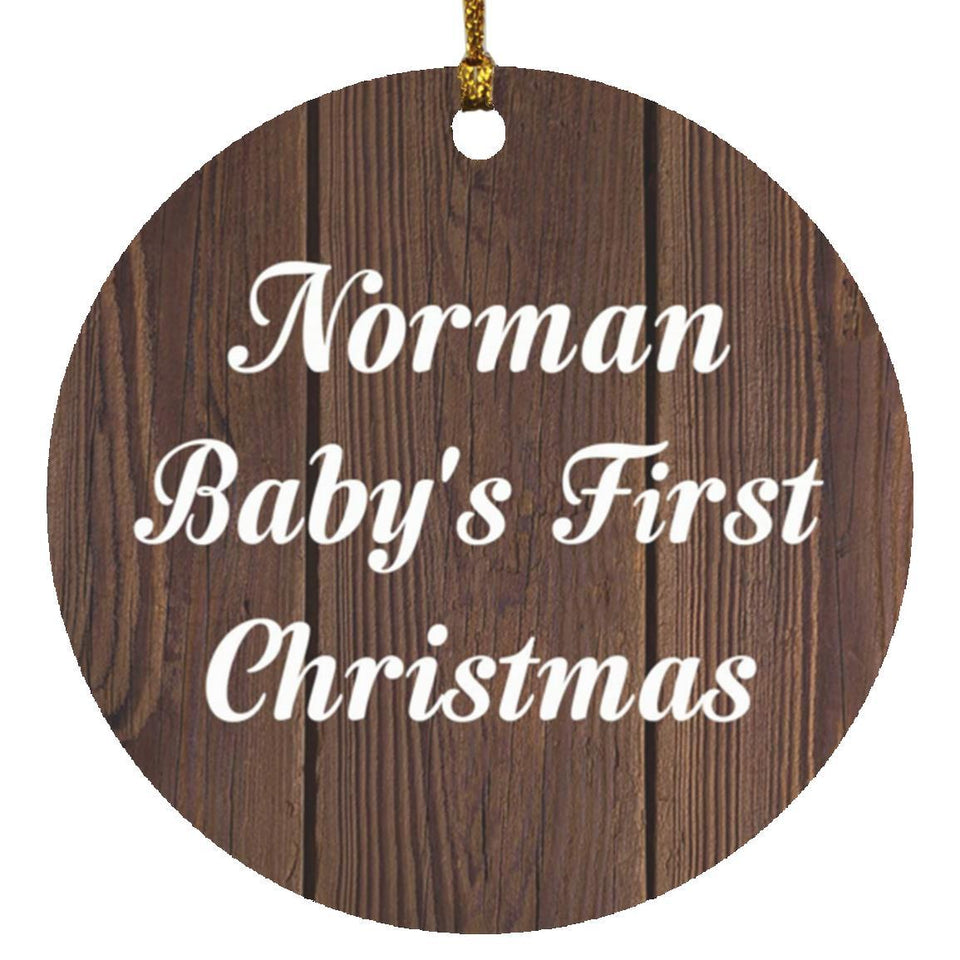 Norman Baby's First Christmas - Circle Ornament D