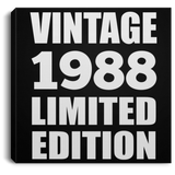 36th Birthday Vintage 1988 Limited Edition - Canvas Square
