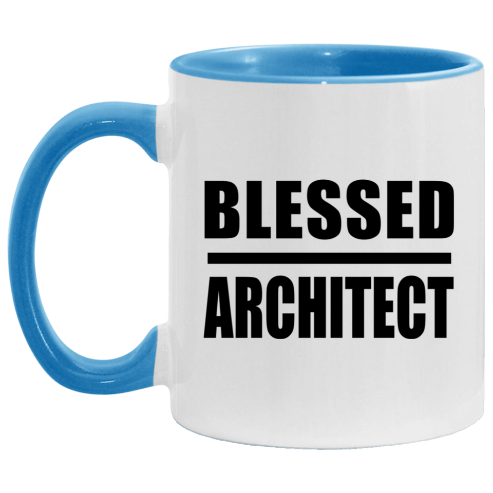 Blessed Architect - 11oz Accent Mug Blue
