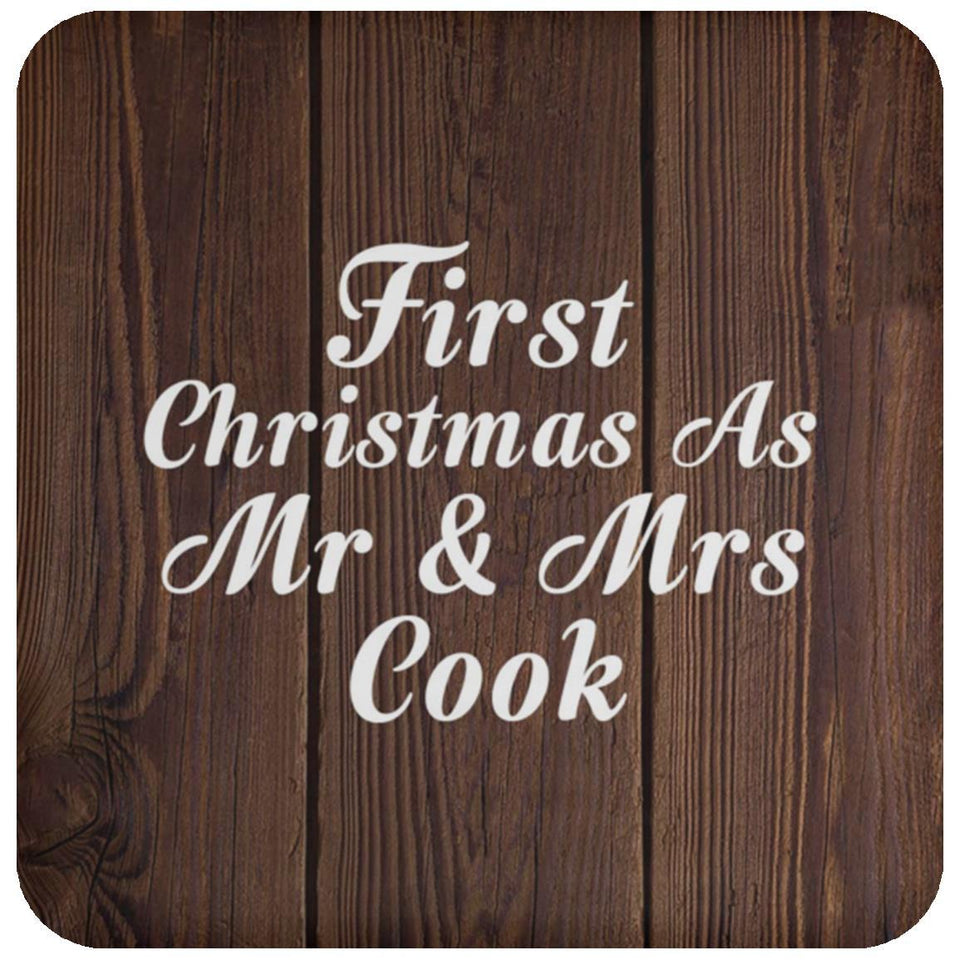 First Christmas As Mr & Mrs Cook - Drink Coaster D