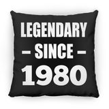 44th Birthday Legendary Since 1980 - Throw Pillow Black