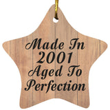 23rd Birthday Made In 2001 Aged To Perfection - Star Ornament C