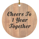 1st Anniversary Cheers To 1 Year Together - Circle Ornament C
