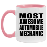 Most Awesome Automobile Mechanic - 11oz Accent Mug Pink