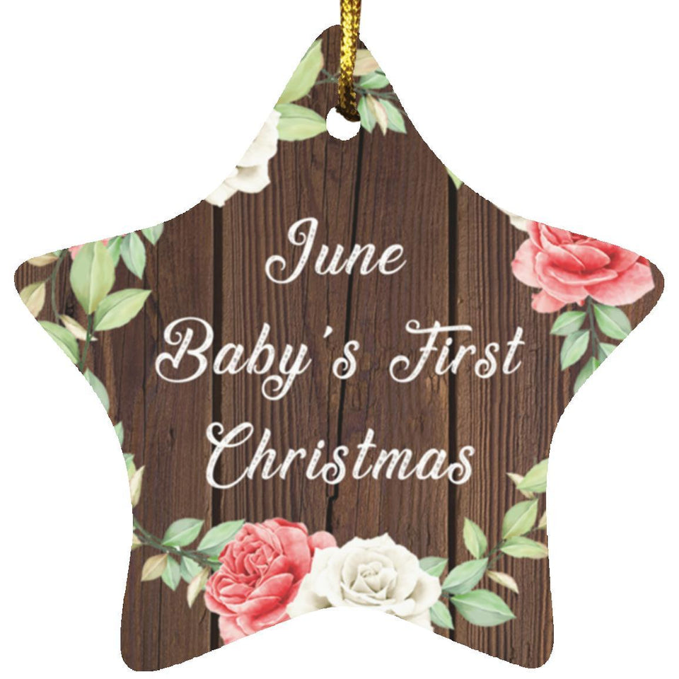 June Baby's First Christmas - Star Ornament A