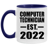 Computer Technician Established Est. 2022 - 11oz Accent Mug Purple