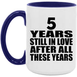 5th Anniversary 5 Years Still In Love After These Years - 15oz Accent Mug Purple
