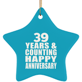 Happy 39th Anniversary 39 Years & Counting - Star Ornament