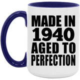 84th Birthday Made In 1940 Aged to Perfection - 15oz Accent Mug Purple
