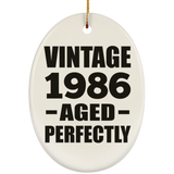 38th Birthday Vintage 1986 Aged Perfectly - Oval Ornament