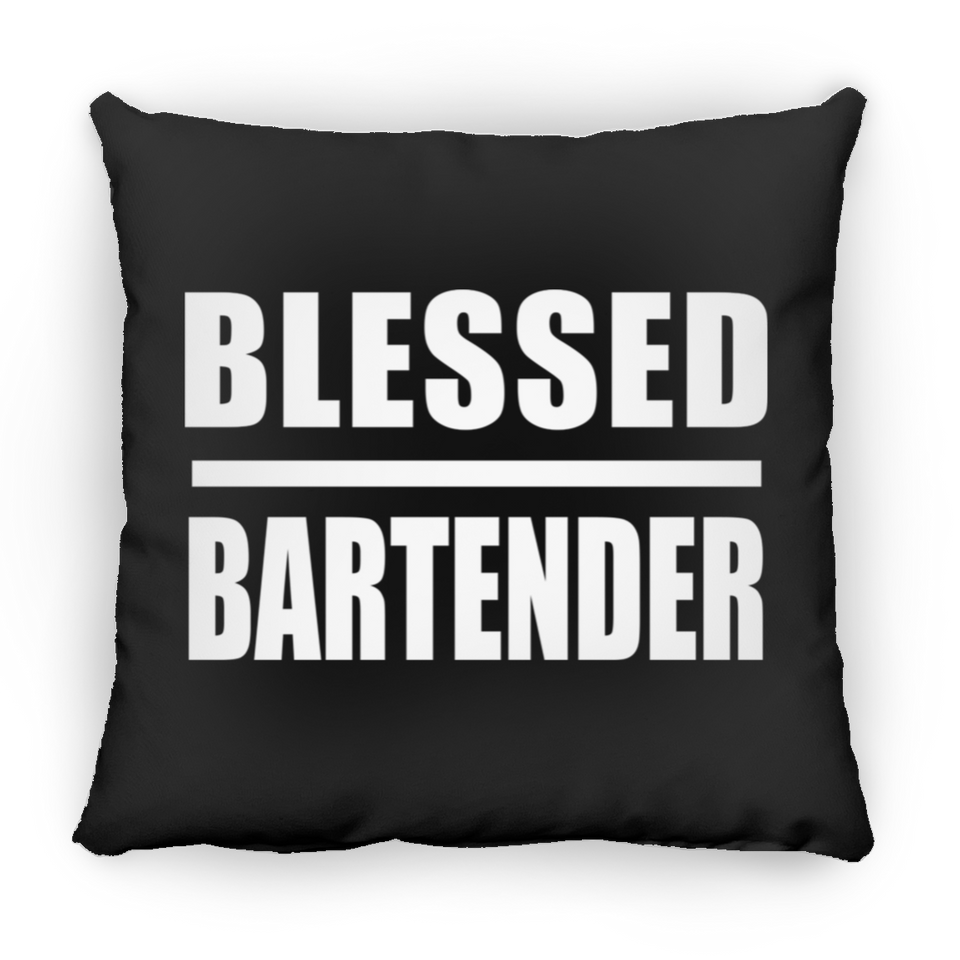 Blessed Bartender - Throw Pillow Black