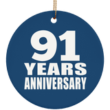 91st Anniversary 91 Years Anniversary - Circle Ornament