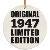 77th Birthday Original 1947 Limited Edition - Circle Ornament