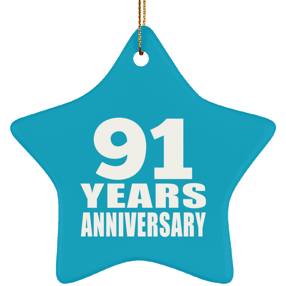 91st Anniversary 91 Years - Star Ornament