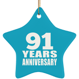 91st Anniversary 91 Years - Star Ornament