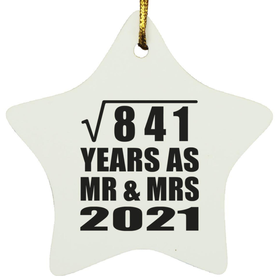 29th Anniversary Square Root of 841 Years As Mr & Mrs 2021 - Star Ornament