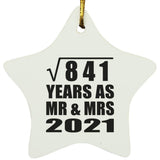 29th Anniversary Square Root of 841 Years As Mr & Mrs 2021 - Star Ornament