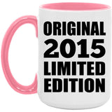 9th Birthday Original 2015 Limited Edition - 15oz Accent Mug Pink