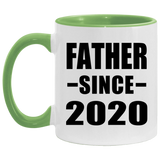 Father Since 2020 - 11oz Accent Mug Green