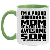 Proud Judge Mom Of Awesome Son - 11oz Accent Mug Green