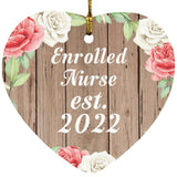 Enrolled Nurse Established Est. 2022 - Heart Ornament B