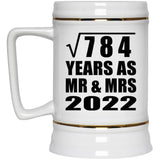 28th Anniversary Square Root of 784 Years As Mr & Mrs 2022 - Beer Stein