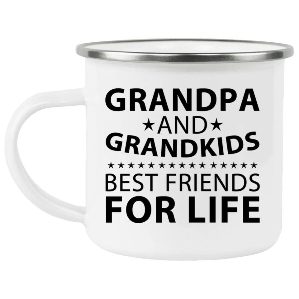 Grandpa and Grandkids, Best Friends For Life - 12oz Camping Mug