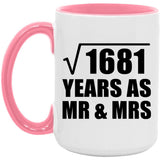 41st Anniversary Square Root of 1681 Years As Mr & Mrs - 15oz Accent Mug Pink