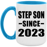 Step Son Since 2023 - 15oz Accent Mug Blue
