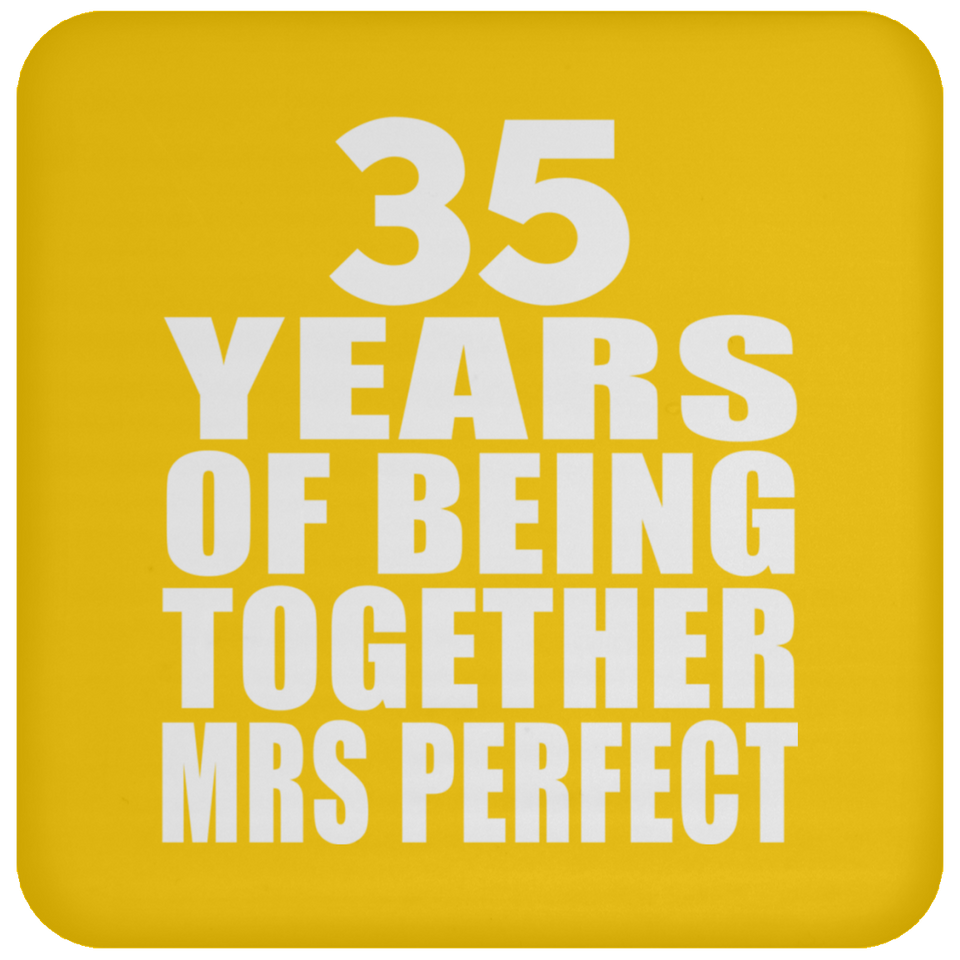 35th Anniversary 35 Years Of Being Mrs Perfect - Drink Coaster
