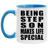 Being Step Son Makes Life Special - 11oz Accent Mug Blue