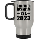 Computer Technician Established EST. 2023 - Silver Travel Mug