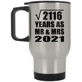 46th Anniversary Square Root of 2116 Years As Mr & Mrs 2021 - Silver Travel Mug