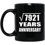89th Anniversary Square Root of 7921 Years Anniversary - 11oz Coffee Mug Black