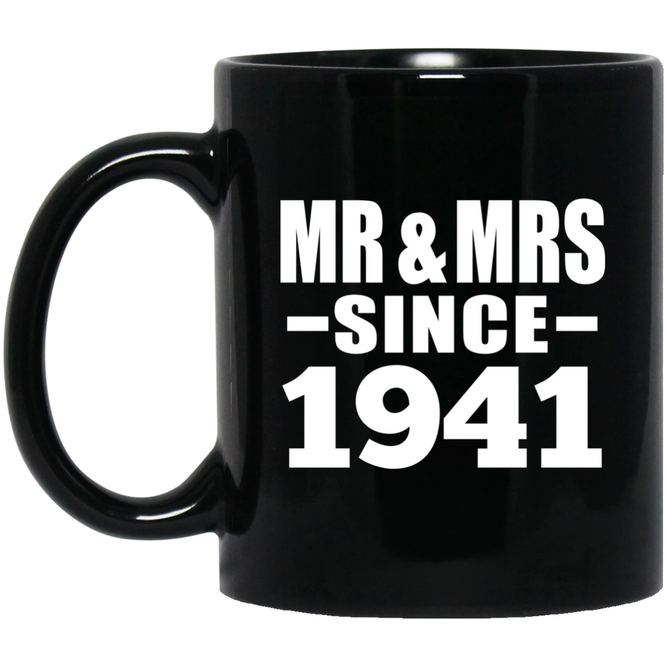 83rd Anniversary Mr & Mrs Since 1941 - 11 Oz Coffee Mug Black
