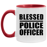 Blessed Police Officer - 11oz Accent Mug Red