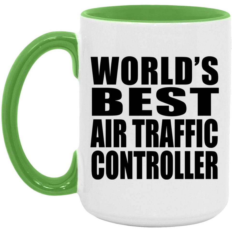 World's Best Air Traffic Controller - 15oz Accent Mug Green
