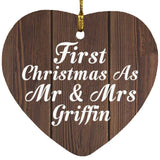 First Christmas As Mr & Mrs Griffin - Heart Ornament D