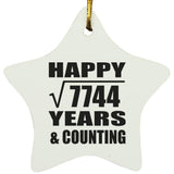 Happy 88th Anniversary Square Root of 7744 Years & Counting - Star Ornament