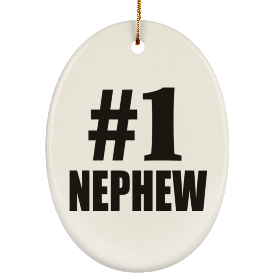 Number One #1 Nephew - Oval Ornament