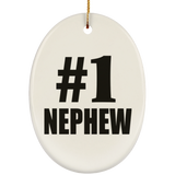 Number One #1 Nephew - Oval Ornament