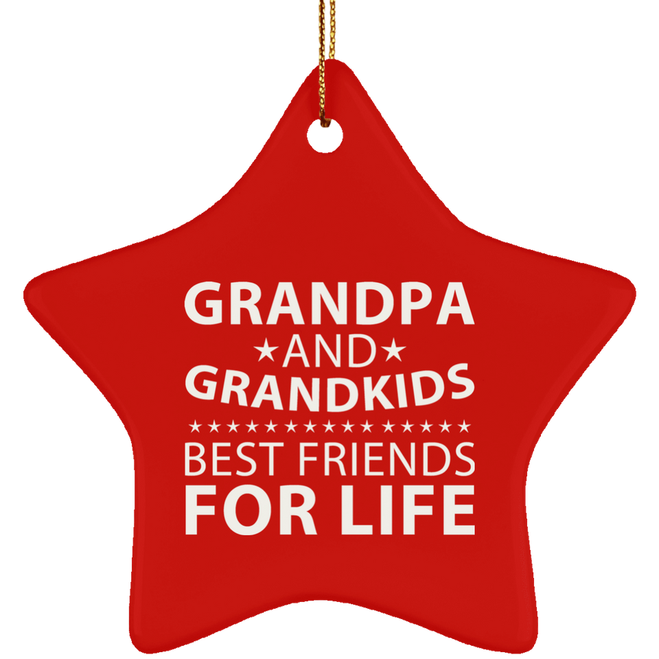 Grandpa and Grandkids, Best Friends For Life - Star Ornament